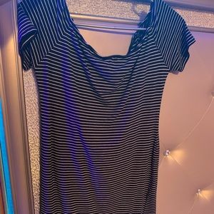 Off the shoulder striped dress